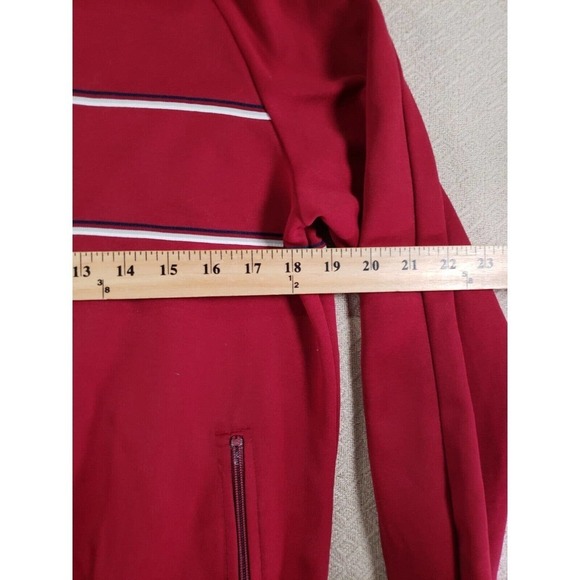 Vintage The Sports Scene Jacket Mens Medium Red Ribbed Full Zip Pockets Outdoor - Picture 10 of 11